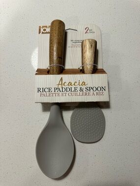 Joie Acacia Rice Paddle & Spoon - Gray Handle Set